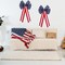 4 Pcs Large Patriotic Star Bows 4th of July Decor Bow Blue White and Red Stripes and Stars Bows for Independence Day 4th of July Indoor Outdoor Patriotic Decorations